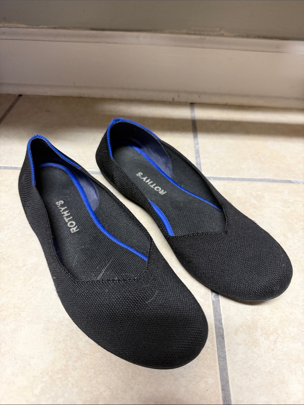 Rothy’s The Flat Black Cap Toe Ballet Flats